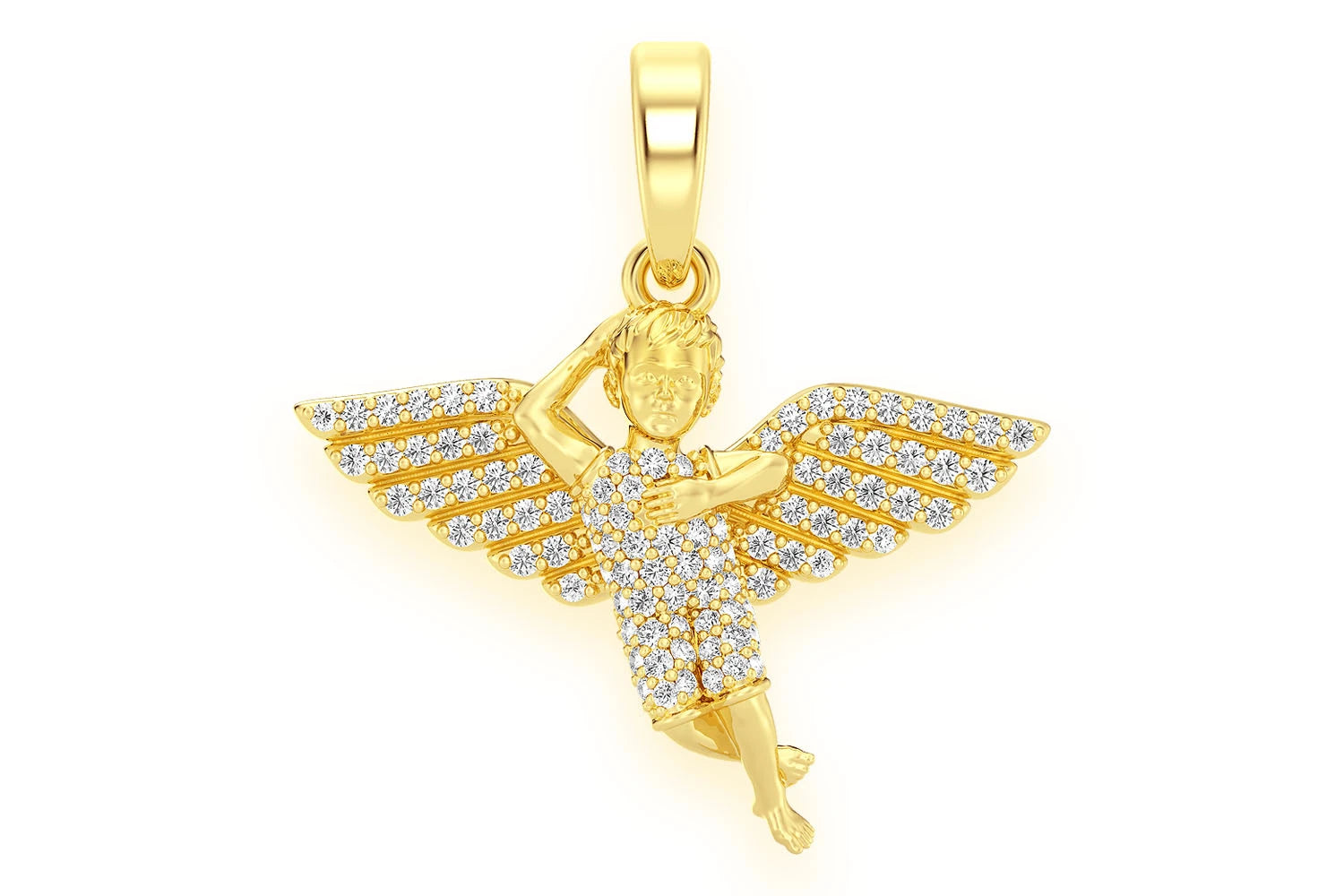 Erkals Jewellers Infinity Angel Pendant 18K Gold Diamond 0.33ctw