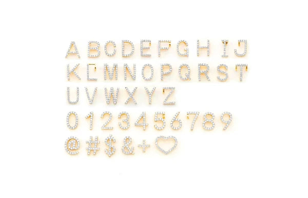 Erkals Jewellers Letters & Numbers Pendant 18K Gold Diamond 0.10ctw