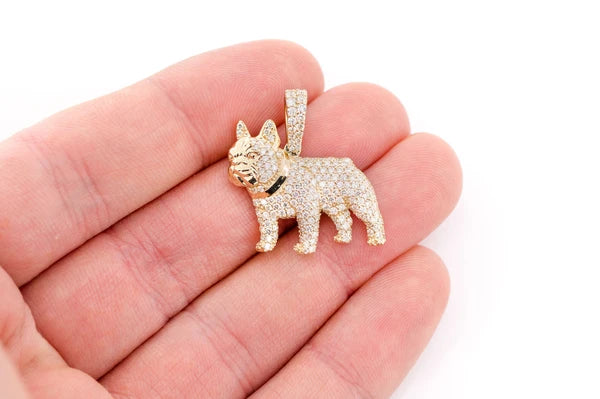 Erkals Jewellers French Bulldog Pendant 18K Gold Diamond 2.50ctw