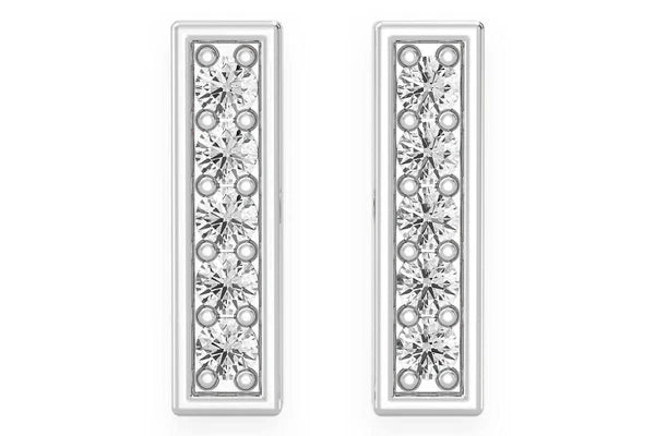 Erkals Jewellers Mini Bar Stud Earrings 18K Gold 0.10ctw