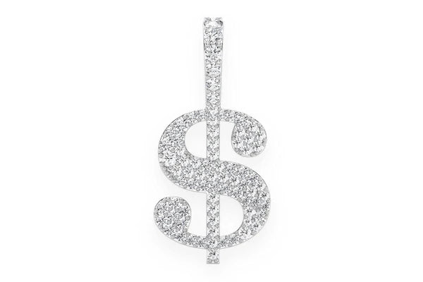 Erkals Jewellers US Dollar Sign Pendant 18K Gold Diamond 0.25ctw