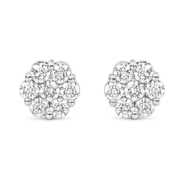 Erkals Jewellers Flower Stud Earrings 18K Gold 1.00ctw