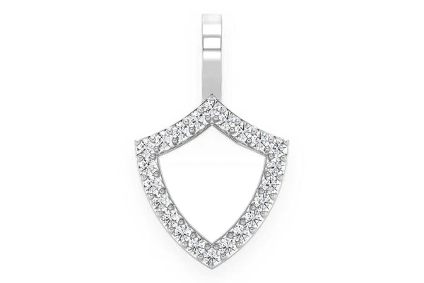 Erkals Jewellers Engravable Shield Pendant 18K Gold Diamond 0.20ctw