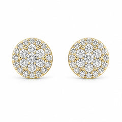 Erkals Jewellers Halo Flower Stud Earrings 18K Gold 2.00ctw