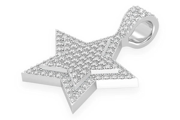 1.00ct Diamond Star Double Layer Pendant 14K Solid Gold