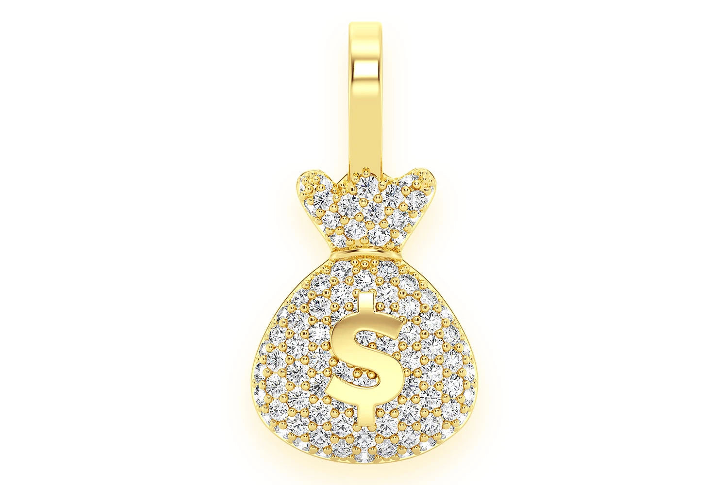 Erkals Jewellers Money Bag Pendant 18K Gold Diamond 0.33ctw