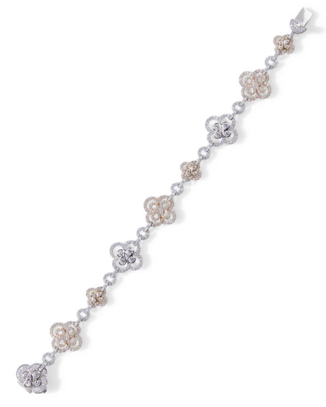 Platinum and Rose Gold Diamond Bracelet
