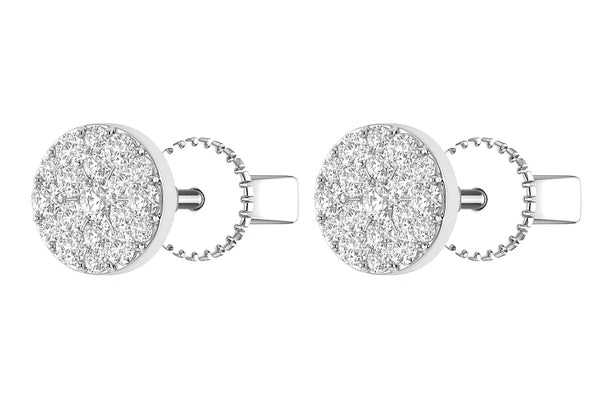 Erkals Jewellers Disc Cluster Stud Earrings 18K Gold 0.40ctw