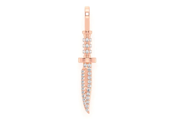Erkals Jewellers Combat Knife Pendant 18K Gold Diamond 0.15ctw