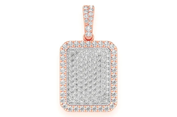 Pendentif oreiller double couche diamant 0,65 ct en or massif 14 carats