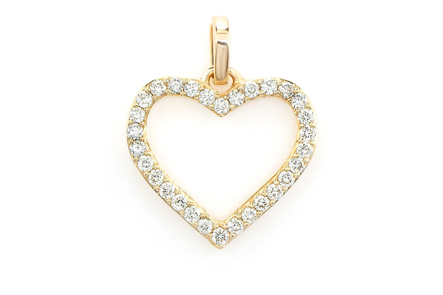 Erkals Jewellers Open Heart Pendant 18K Gold Diamond 0.10ctw