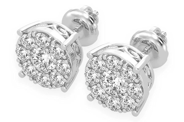 Erkals Jewellers Mosaic Stud Earrings 18K Gold 1.50ctw