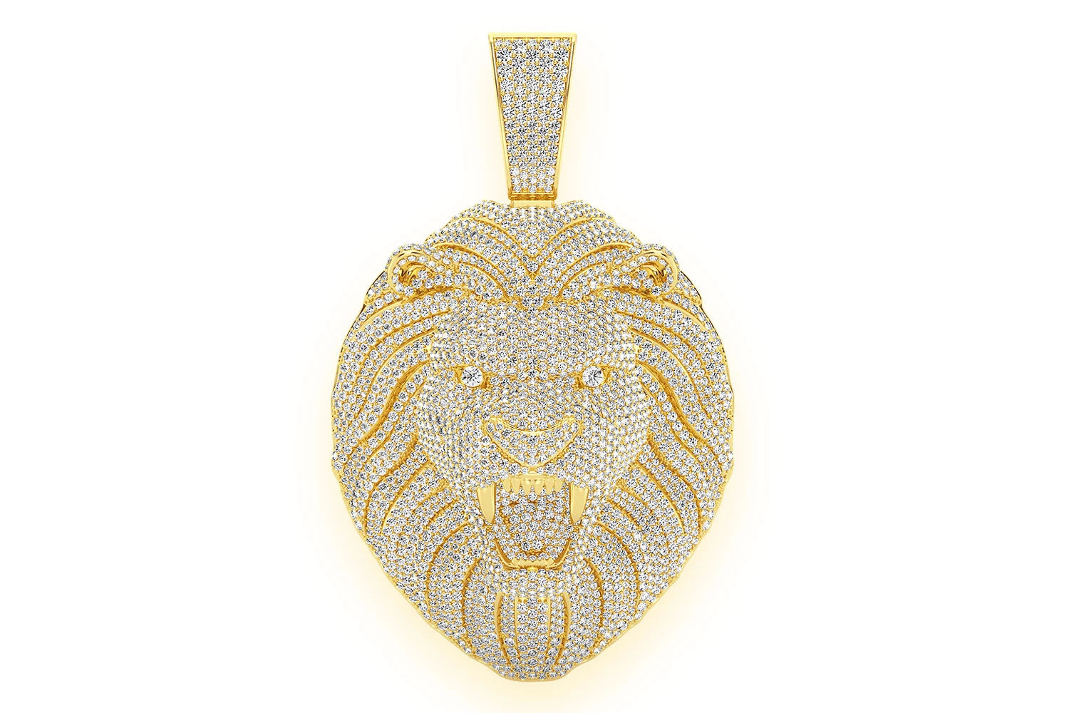 Erkals Jewellers Walking Lion Pendant 18K Gold Diamond 15.00ctw