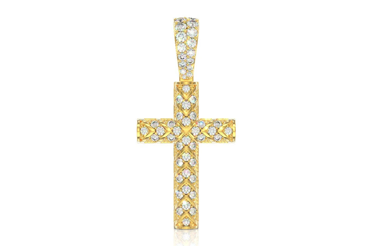 Erkals Jewellers X Design Cross Pendant 18K Gold Diamond 0.75ctw