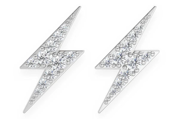 Erkals Jewellers Lightning Bolt Stud Earrings 18K Gold 0.25ctw