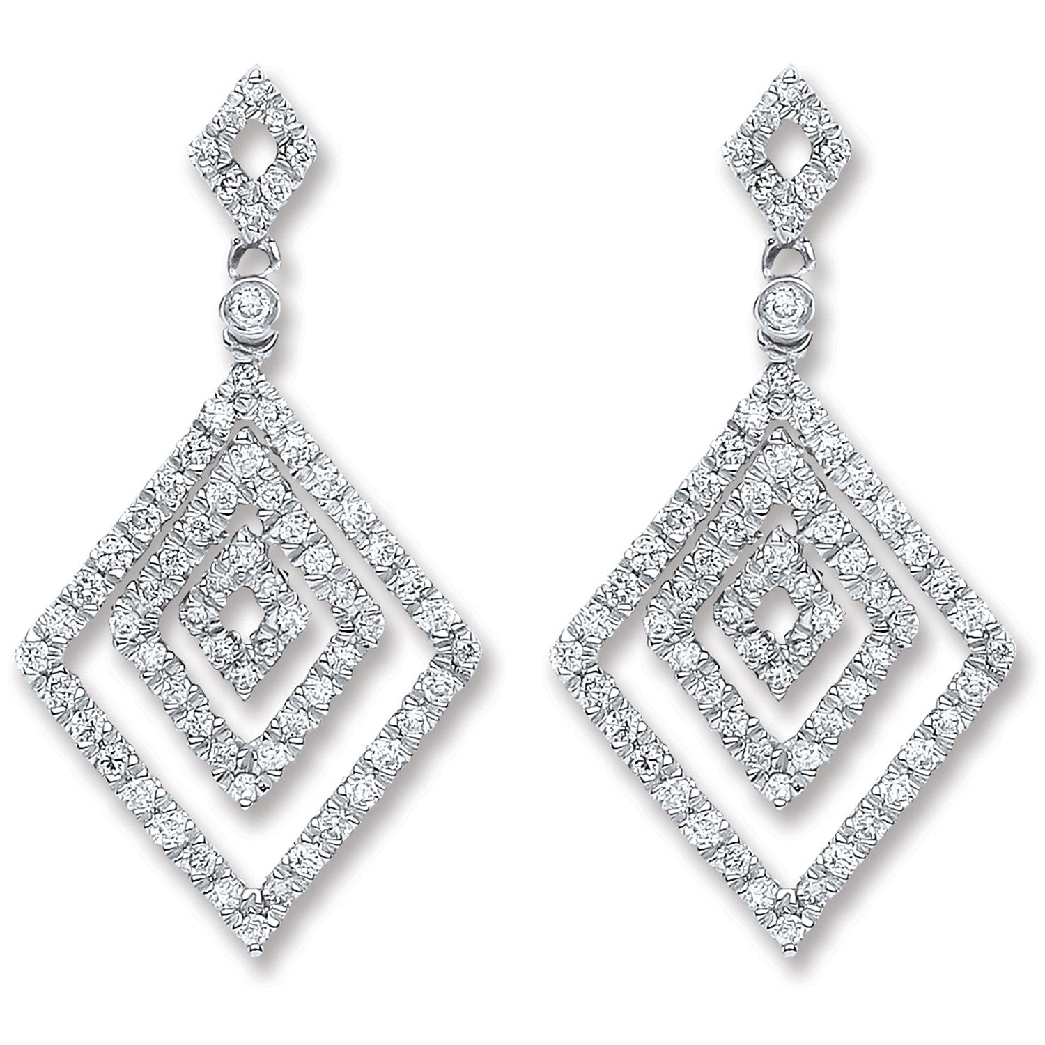 18ct White Gold 0.50ct Dia Drop Earrings