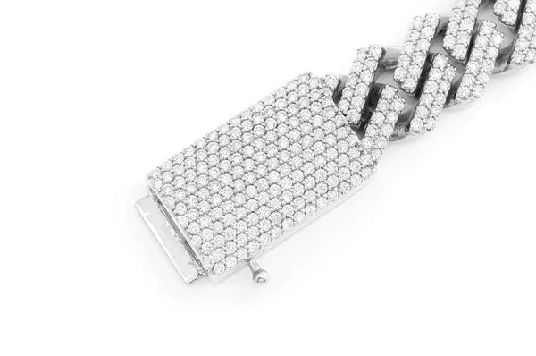 Erkals Jewellers 11mm Raised Diamond Cuban Link Bracelet 18K Gold 8.50ctw