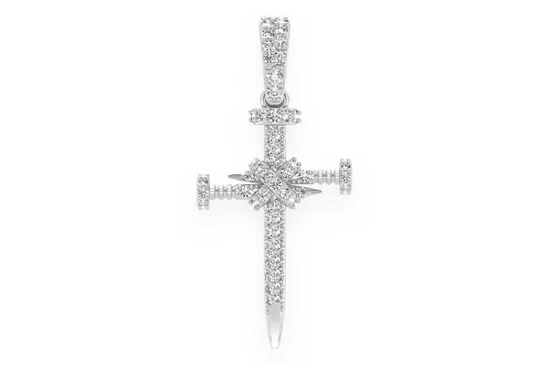Erkals Jewellers Nail Cross XS Pendant 18K Gold Diamond 0.45ctw