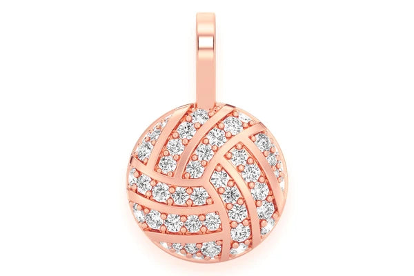 Erkals Jewellers Volleyball Pendant 18K Gold Diamond 0.50ctw