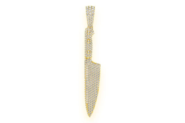 Erkals Jewellers Chef Knife Pendant 18K Gold Diamond 2.25ctw