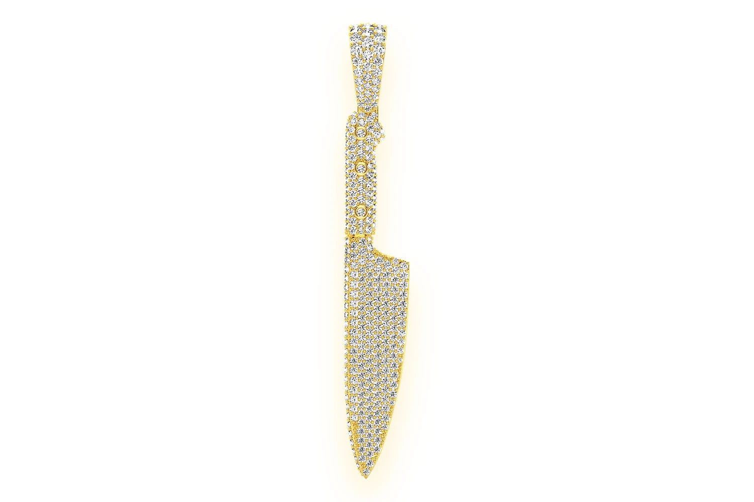 Erkals Jewellers Chef Knife Pendant 18K Gold Diamond 2.25ctw