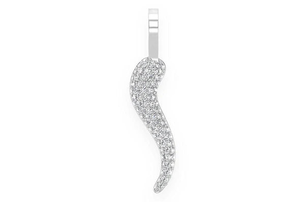 Pendentif diamant corne italienne 0,30 ct en or massif 14 carats