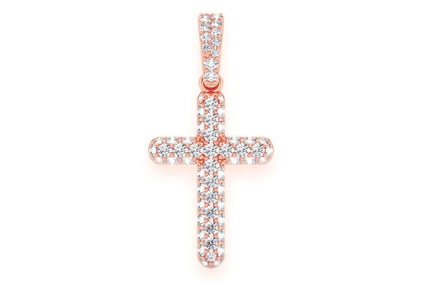 Erkals Jewellers Bubbly Cross Pendant 18K Gold Diamond 0.50ctw