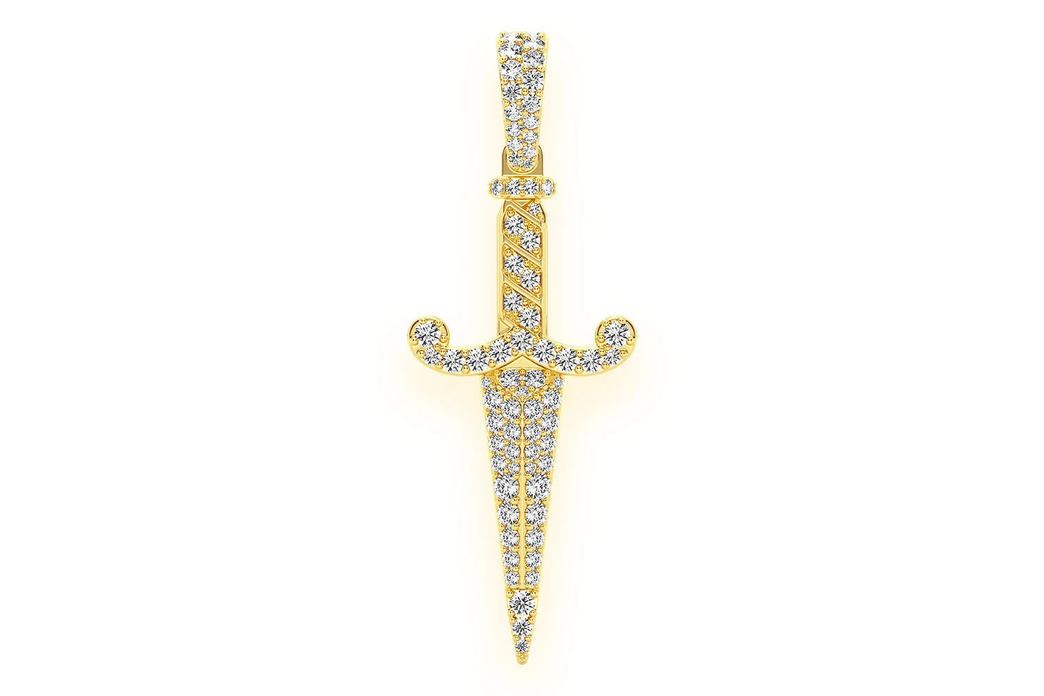Erkals Jewellers Dagger Pendant 18K Gold Diamond 1.50ctw