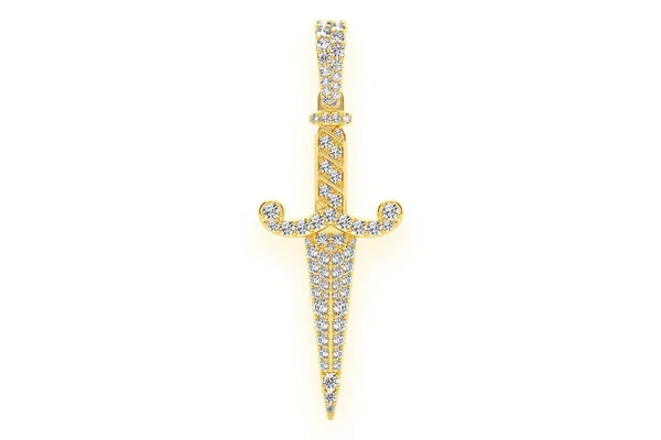 Erkals Jewellers Dagger Pendant 18K Gold Diamond 1.50ctw