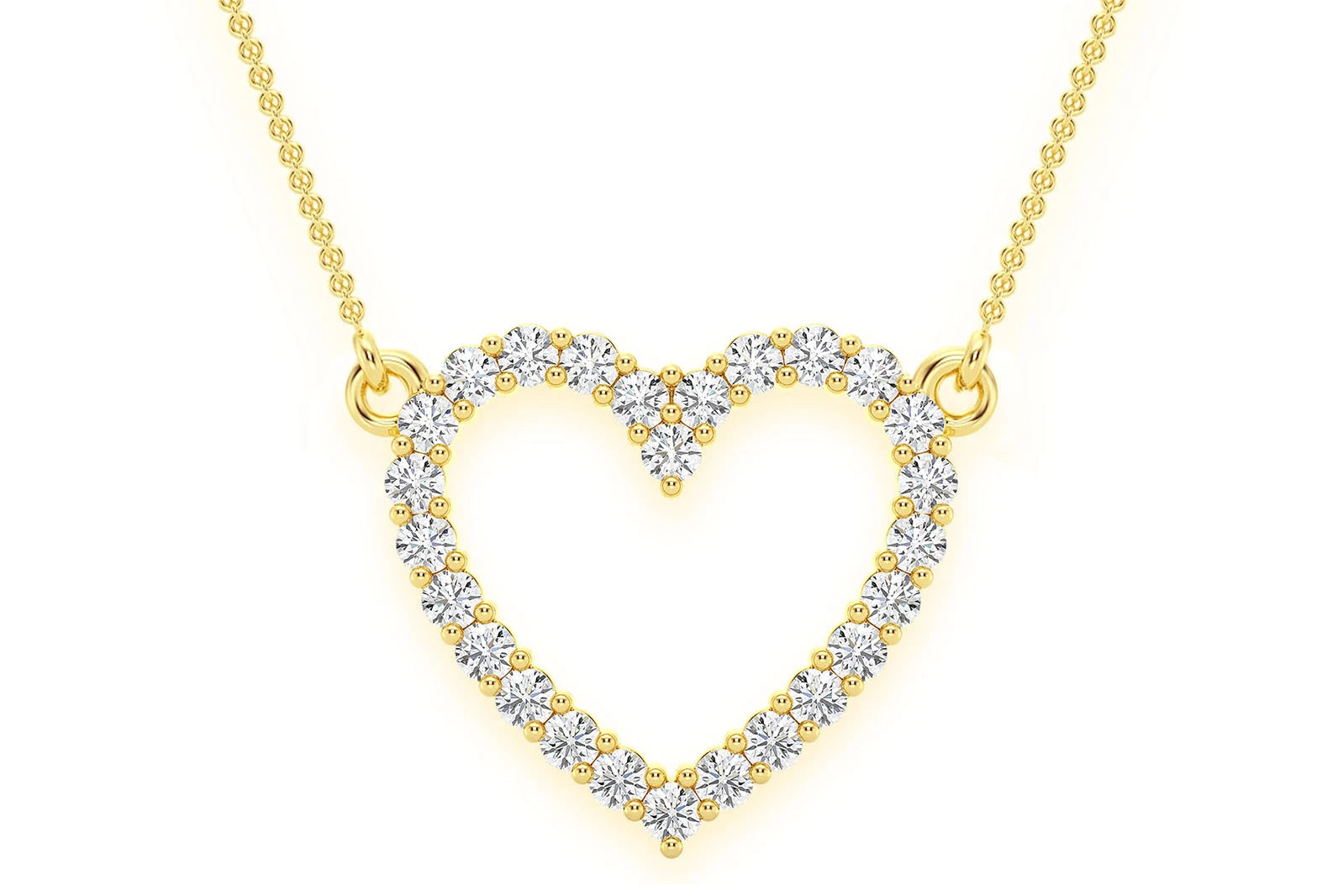 Erkals Jewellers Open Heart Pendant 18K Gold Diamond 0.35ctw