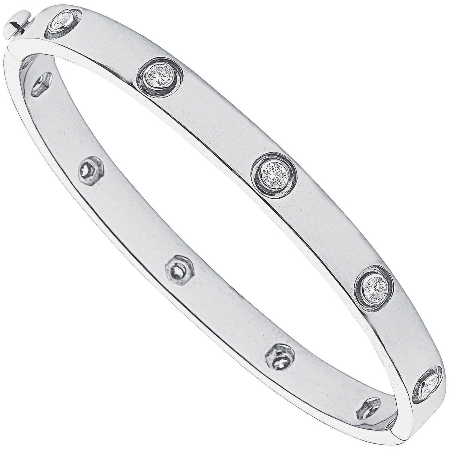 18ct White Gold 1.00ct Diamond Bangle