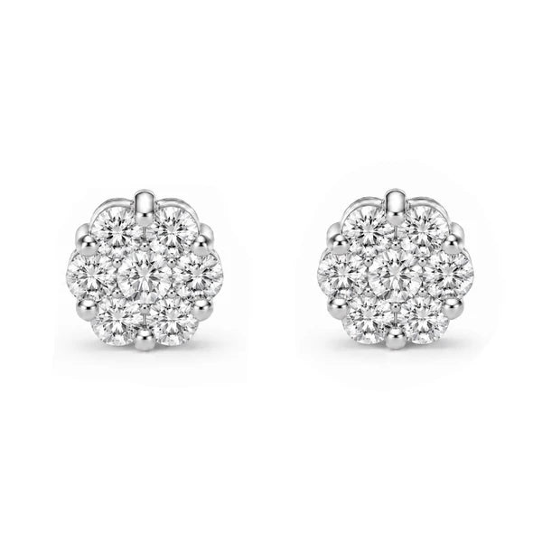 Erkals Jewellers Flower Stud Earrings 18K Gold 0.50ctw