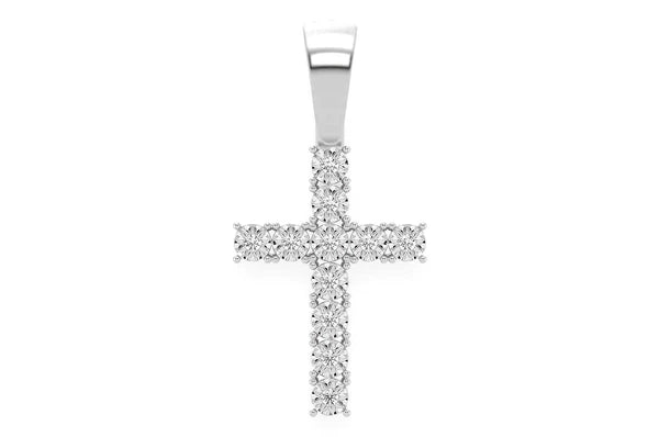 0.15ct Diamond Miracle Set Cross Pendant 14K Solid Gold