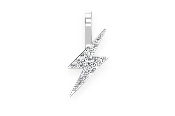 Pendentif diamant Lightning Bolt 0,15 ct en or massif 14 carats