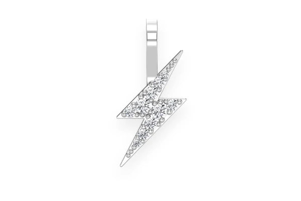 Erkals Jewellers Lightning Bolt Pendant 18K Gold Diamond 0.15ctw