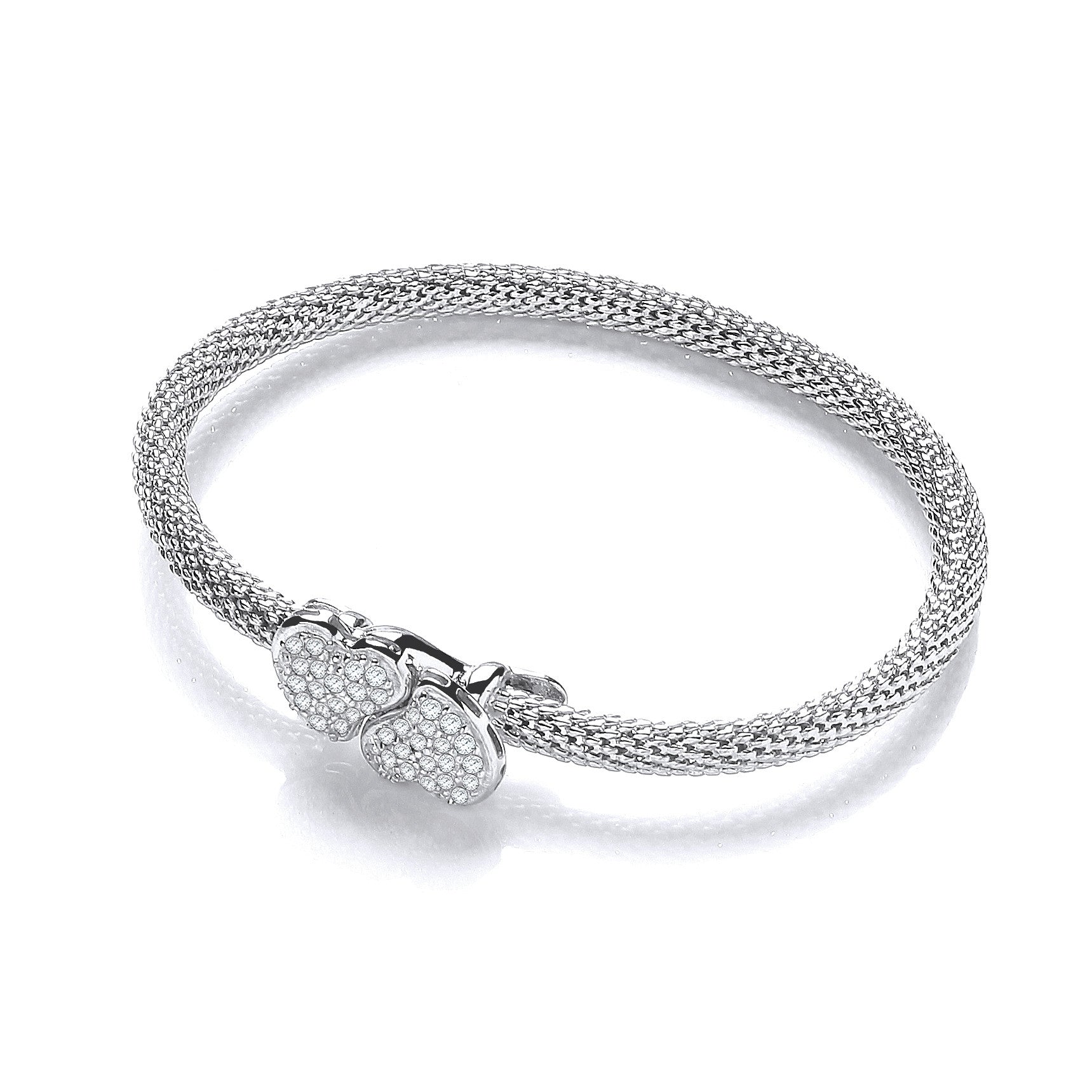 Light Pop Corn Heart Cz Bangle