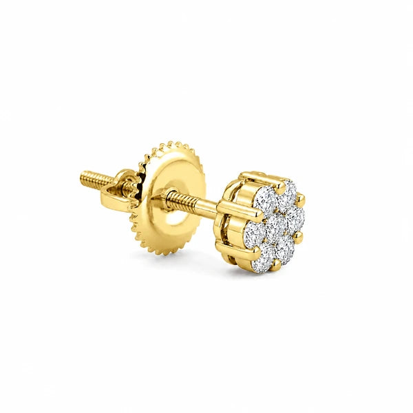 Erkals Jewellers Flower Stud Earrings 18K Gold 0.50ctw
