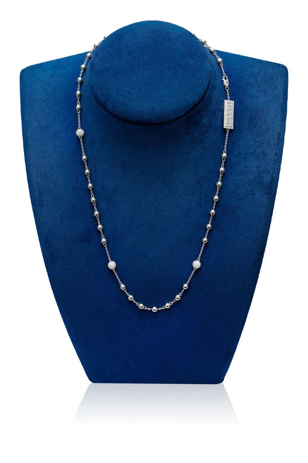 Erkals Jewellers Diamond Bead Rosary Chain 18K Gold 2.75ctw