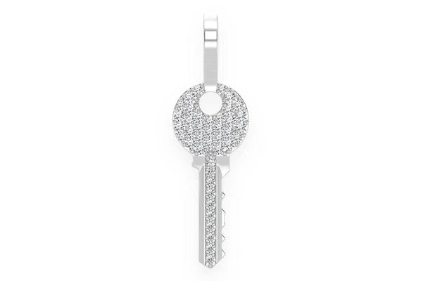 Erkals Jewellers Mini Key Pendant 18K Gold Diamond 0.15ctw