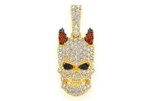 Erkals Jewellers Horned Skull Pendant 18K Gold Diamond 0.65ctw
