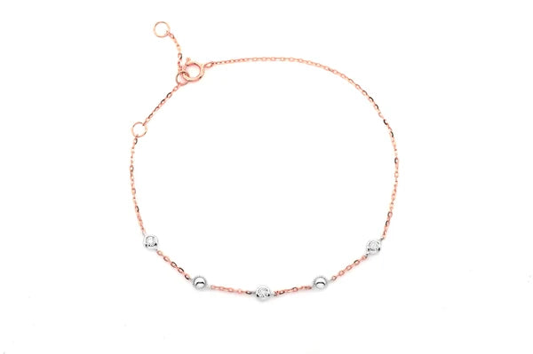 Erkals Jewellers Bead Bezel Diamond Bracelet 18K Gold 0.05ctw