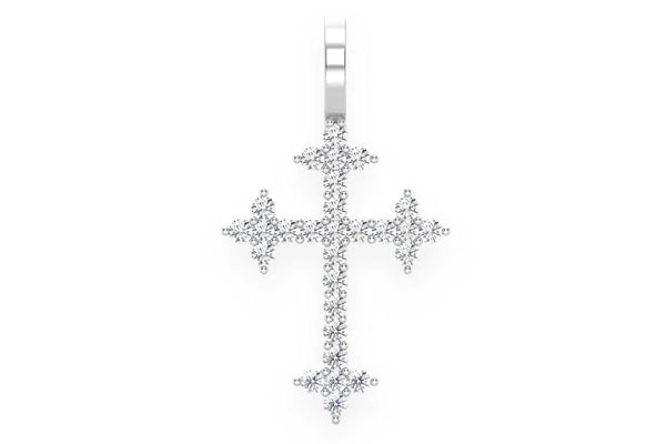 Erkals Jewellers Three Point Cross Pendant 18K Gold Diamond 0.45ctw
