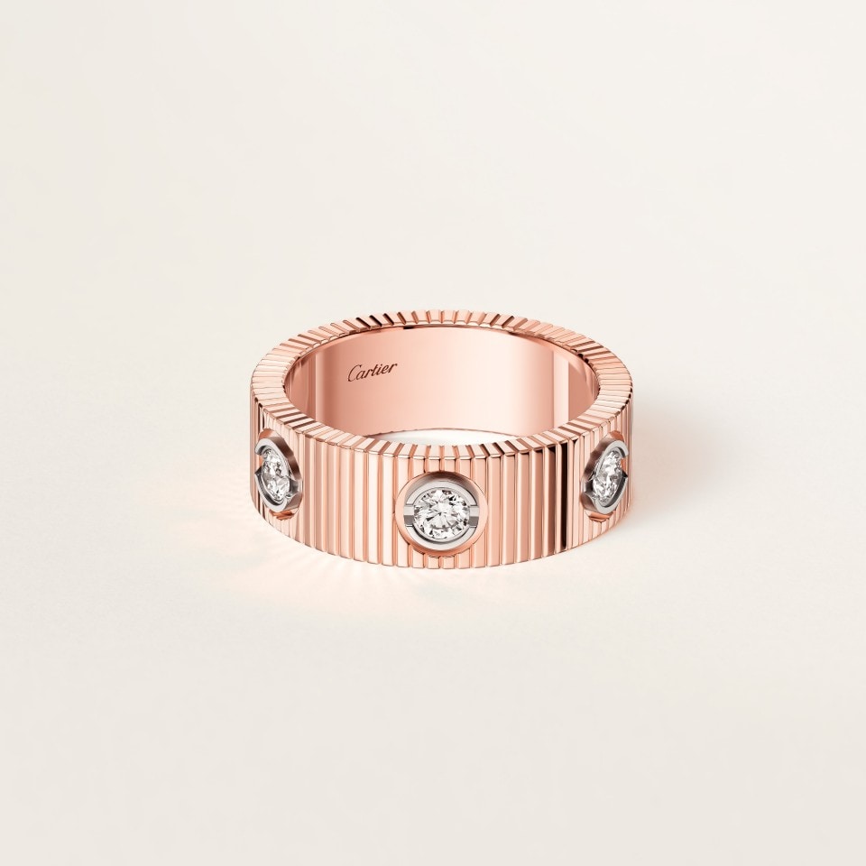 Cartier LOVE Unlimited Ring 6 Diamonds Rose Gold White Gold