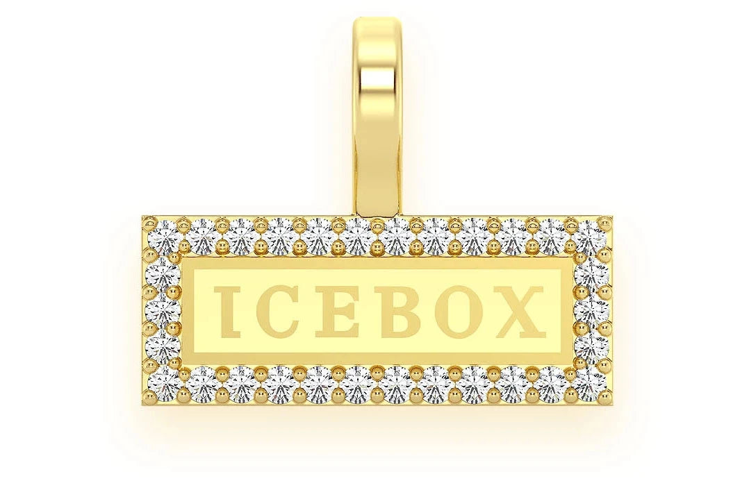 Erkals Jewellers Bar Logo Pendant 18K Gold Diamond 0.10ctw