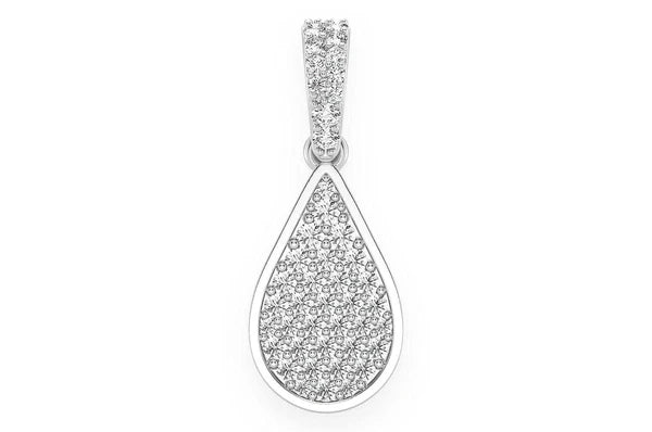 0.33ct Diamond Water Drop Pendant 14K Solid Gold