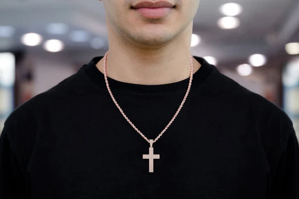 Erkals Jewellers Four Row Cross Pendant 18K Gold Diamond 1.15ctw