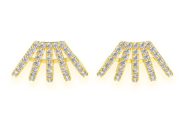 Erkals Jewellers Five Row Cuff Earrings 18K Gold 1.00ctw