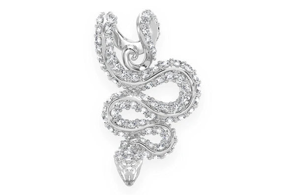 0.60ct Diamond Attacking Snake Pendant 14K Solid Gold