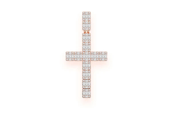 Erkals Jewellers Royal Baguette Cross Pendant 18K Gold Diamond 1.25ctw