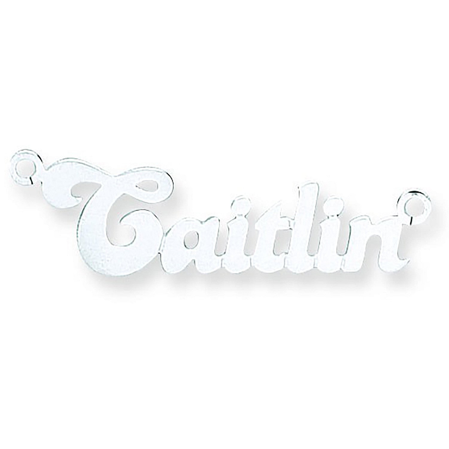 Silver Small Banana Nameplate with 16"/18"/20" chain